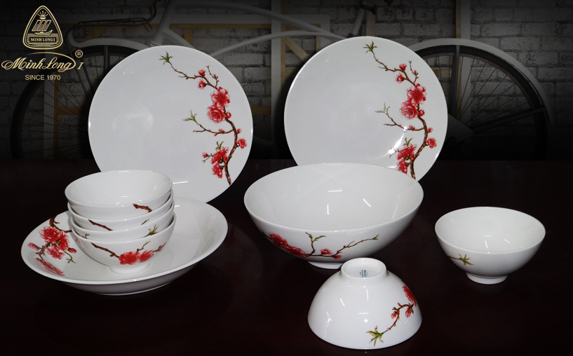 Bộ-bàn-ăn-10sp-Daisy-IFP-Hồng-Đào-Minh-Long