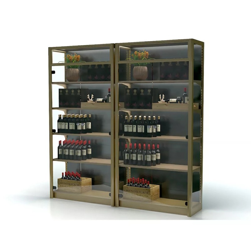 Wine display racks made of wood, metal and glass VPOS-SR-...