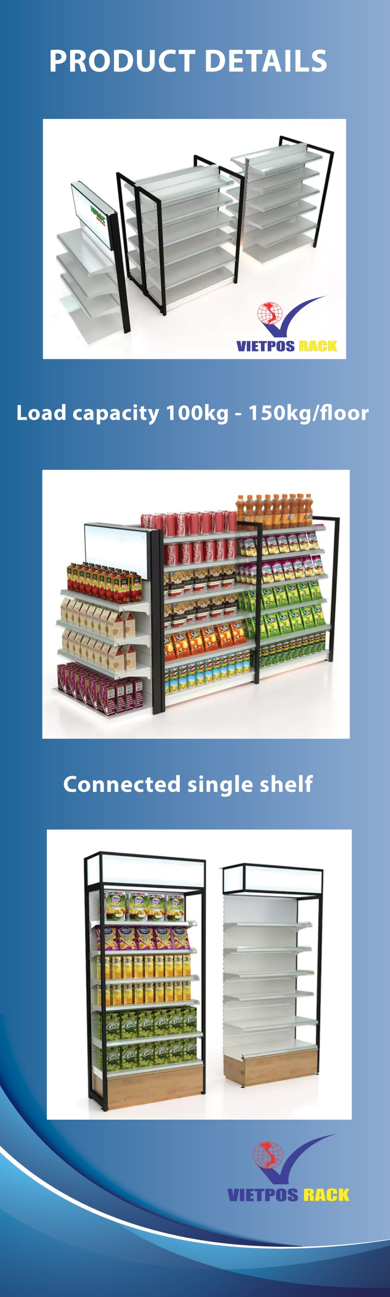 VPOS-SR-OT-75 Retail store shelves | VietPOS Rack