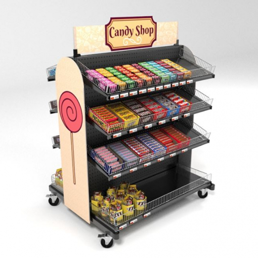 Metal and Wood Candy Display Shelves
