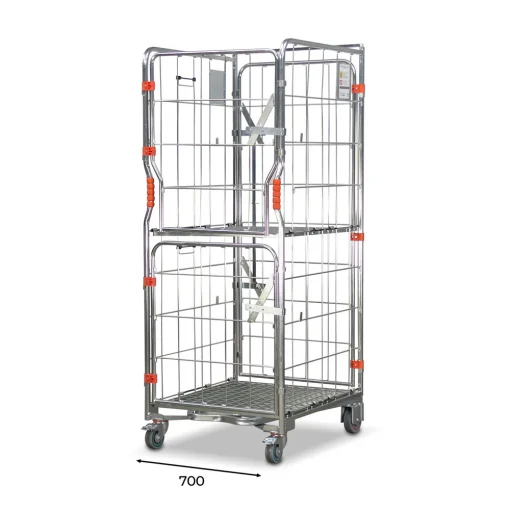 4-Sided Mobile Roll Cage with Base & Mid-Shelves – Model VPR-RC-04S