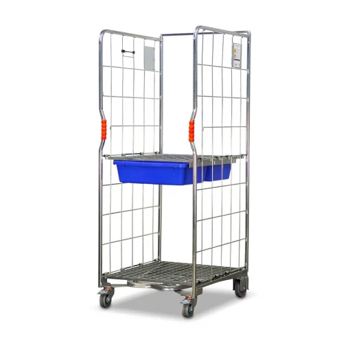 Kệ Lồng Di Động 2 Bên Có Kệ Giữa & 2 Ngăn Kéo – Model VPR-RC-02D