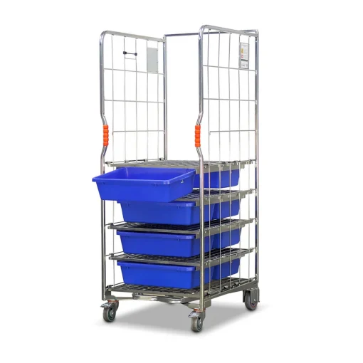 Kanban Kitting Roll Cage Trolley with 8 Drawers – Model VPR-RC-K8D