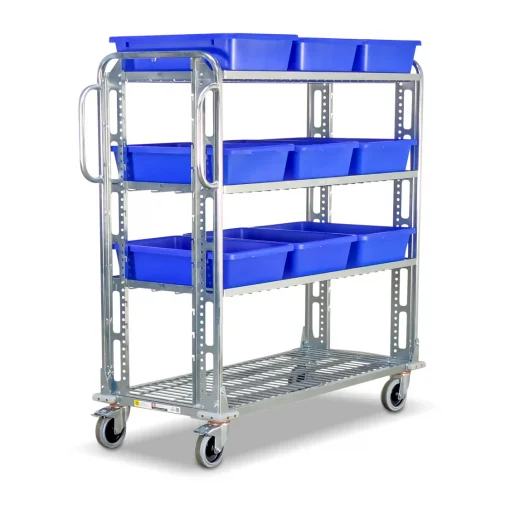 Xe Đẩy Chọn Hàng 3 Tầng Kèm 9 Thùng Chứa – Model VPR-OPT-3AT9
