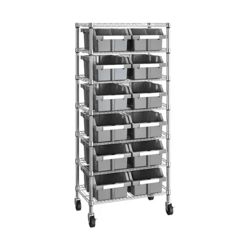 Kệ 7 Tầng Kèm 12 Thùng Nhựa HIPP Trượt